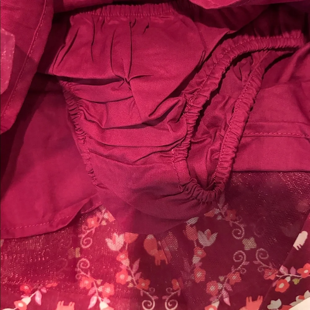 NWT Gymboree Burgundy Baby Dress with Gold Trim